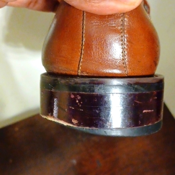 BORGESI Beverly Hills Collection Brown Leather Square Toe Dress Shoes, 9 - Picture 8 of 9